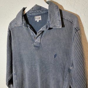Gentlemen Farmer Men's Gray Long Sleeve Size XL Denim Knit Horse Logo
